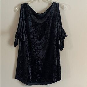 Sanctuary Black Velvet Cold Shoulder Blouse